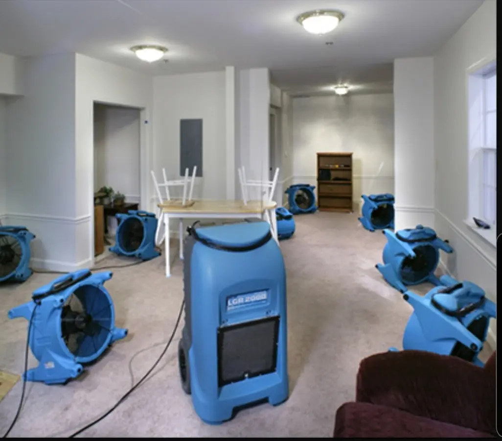 Air movers and dehumidifier setup for Water Extraction & Removal in Bessemer